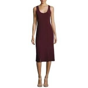 NEW Elizabeth and James Mireille Scoop Neck Sleeveless Ponte Burg Midi Dress 4